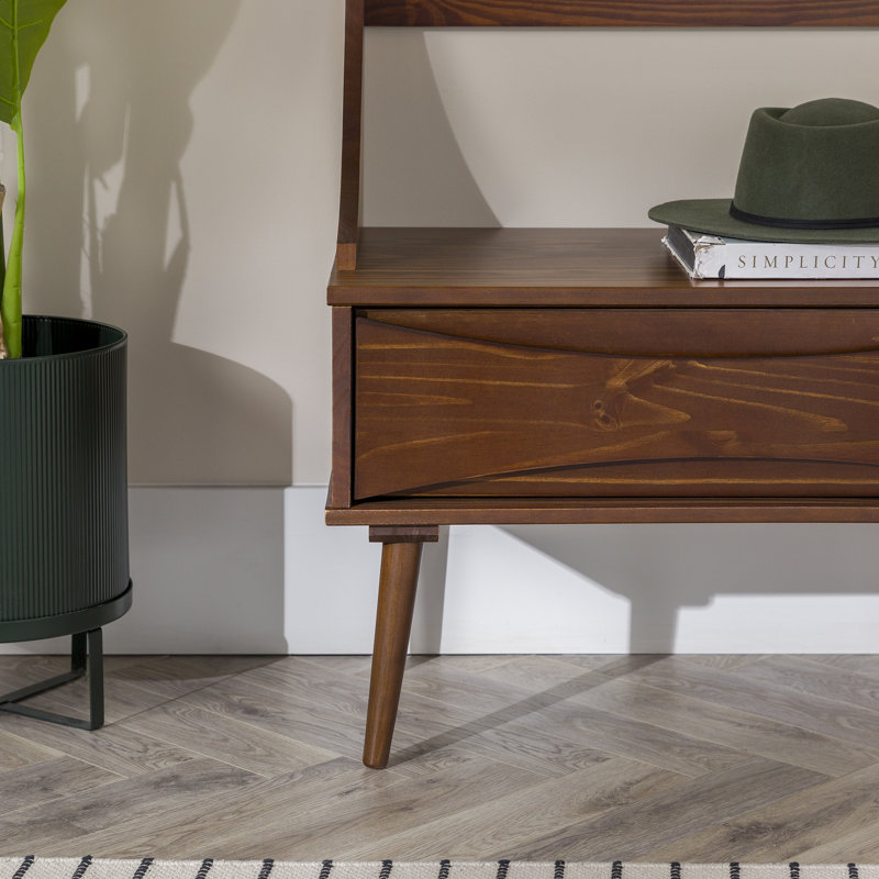 Corrigan Studio® Malena Pine Solid Wood Hall Tree with Bench and Shoe